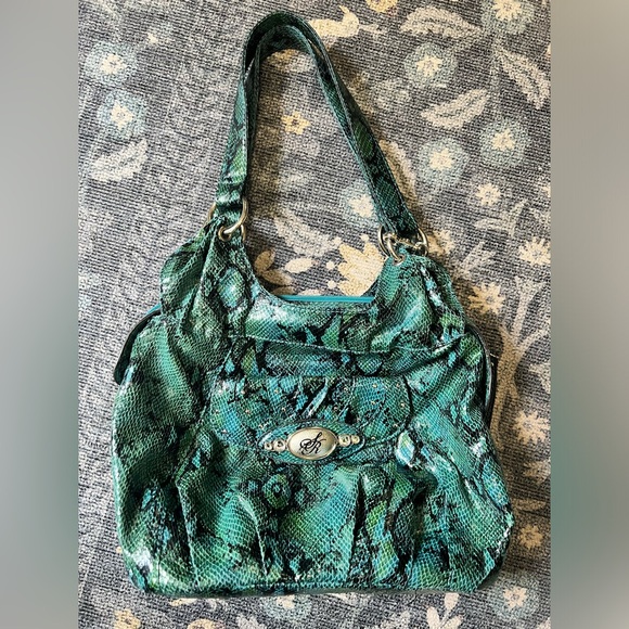 Sienna Ricchi turquoise blue green Snake print Handbag - Picture 1 of 10